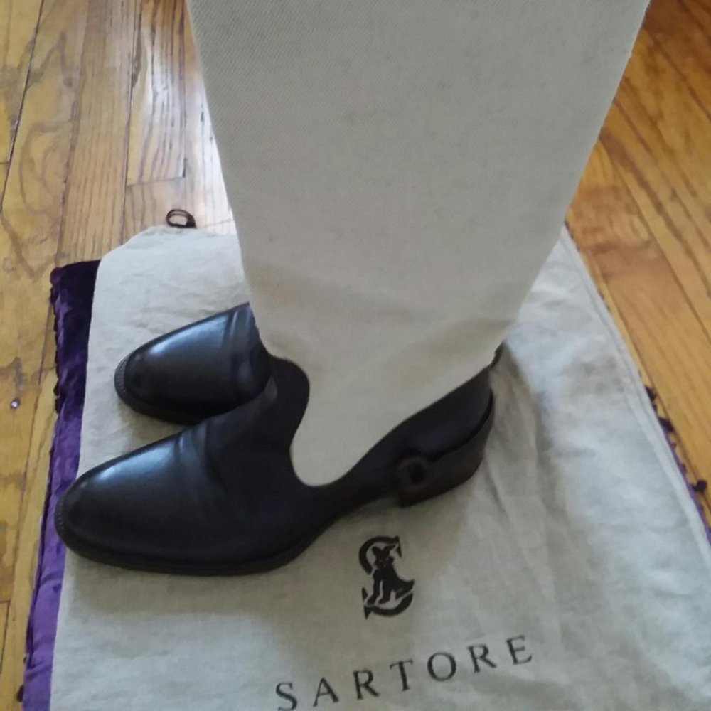 SARTORE Leather/Canvas Riding Boots Size 37 Mint
